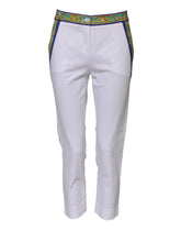 Dolce & Gabbana Weiße konisch zulaufende Hose aus Baumwolle mit mittlerer Taille