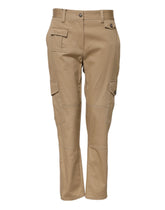 Dolce & Gabbana Beige Mid Waist Cargo Tapered Pants