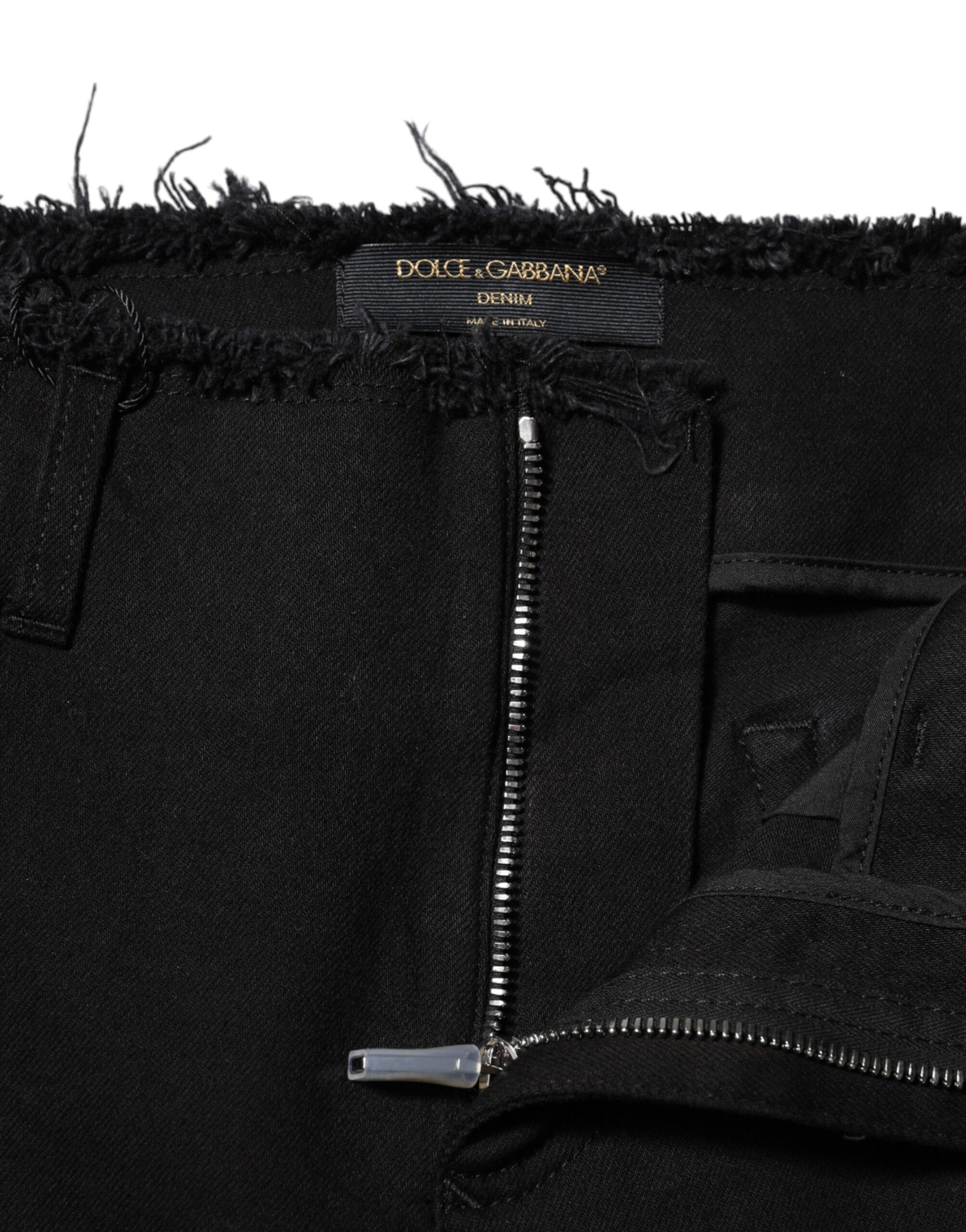 Dolce & Gabbana Schwarze Denim-Jeans mit mittlerer Taille aus Baumwolle