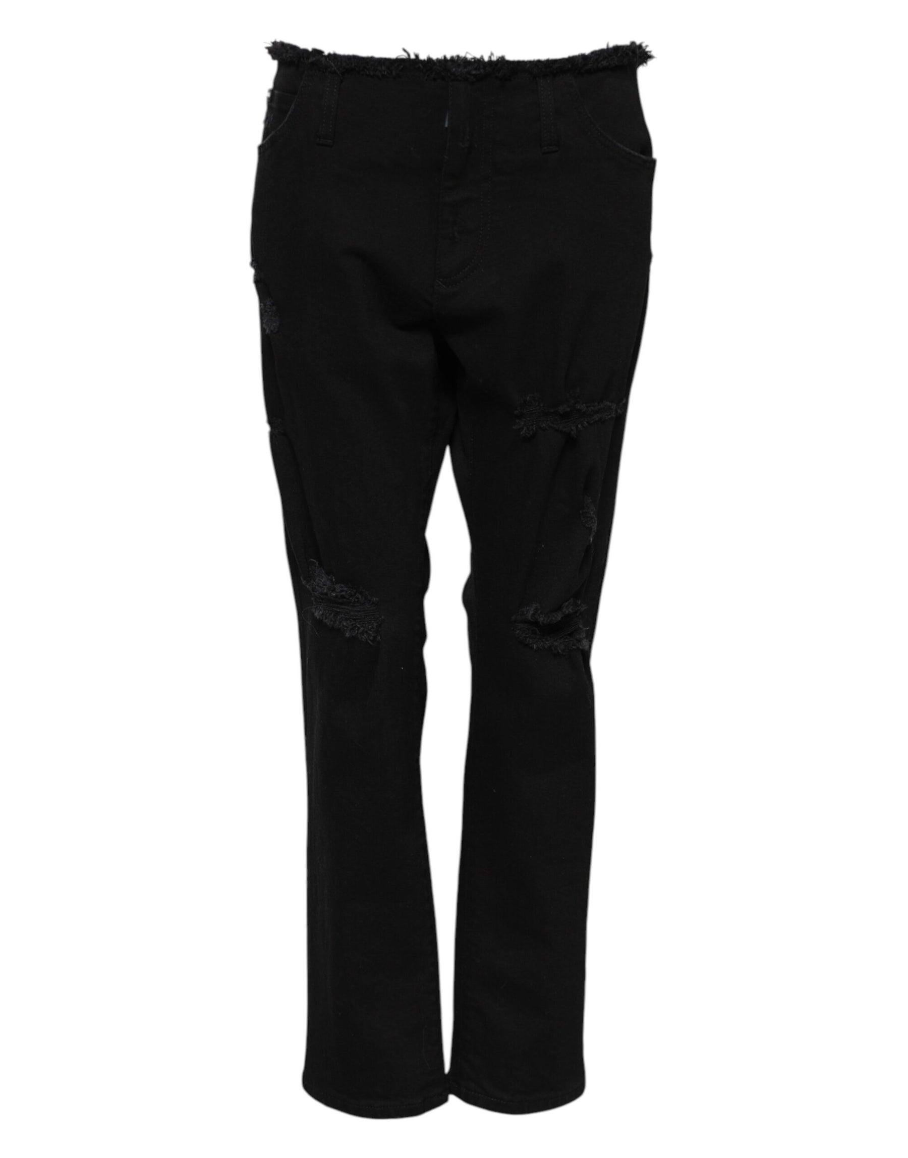 Dolce & Gabbana Schwarze Denim-Jeans mit mittlerer Taille aus Baumwolle