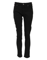 Dolce & Gabbana Schwarze Skinny Denim-Jeans aus Baumwolle mit mittlerer Taille