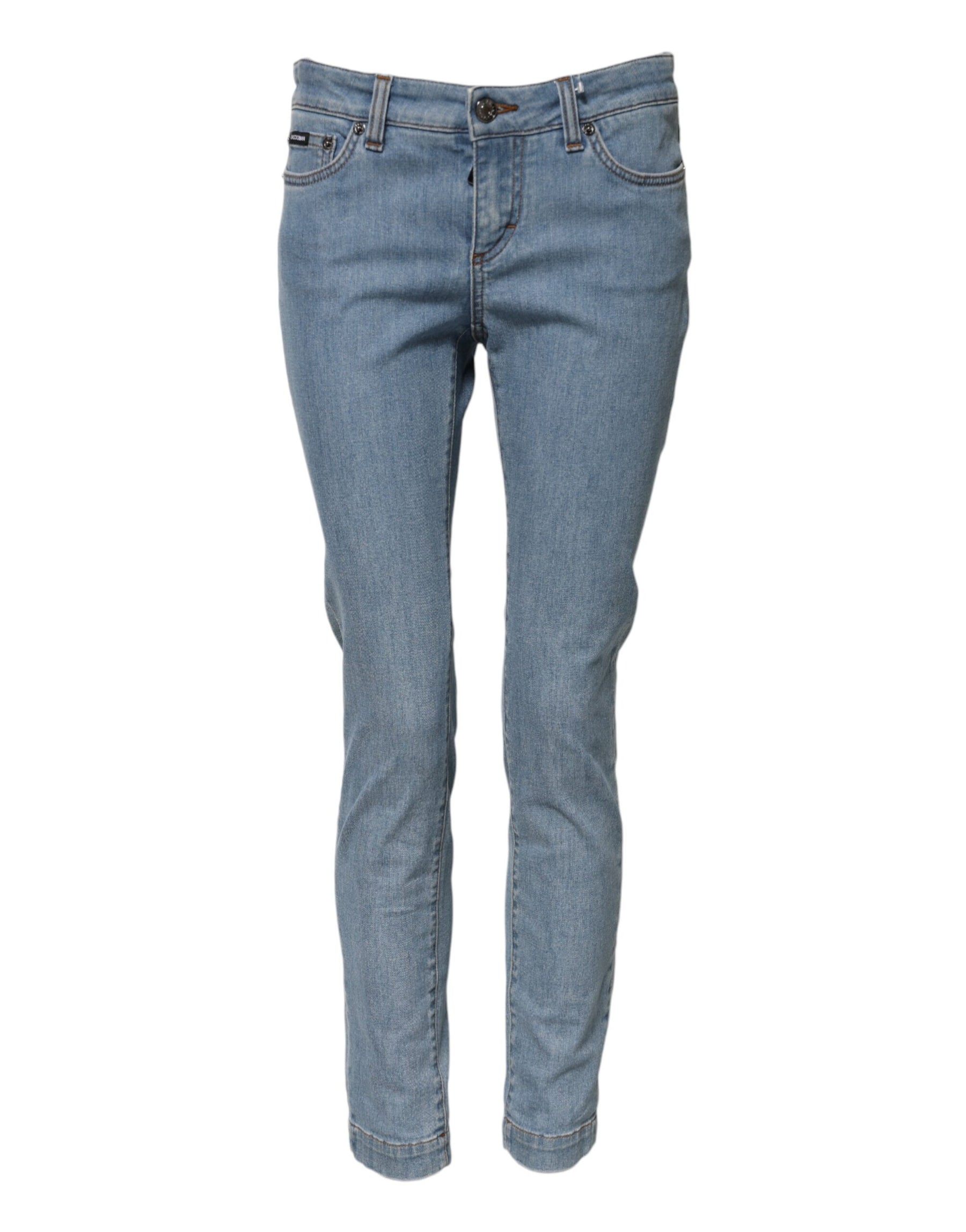 Dolce & Gabbana Blaue Baumwolle PRETTY MidWaist Skinny Denim Jeans