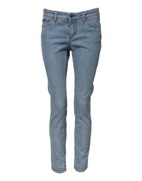 Dolce & Gabbana Blaue Baumwolle PRETTY MidWaist Skinny Denim Jeans