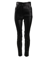 Dolce & Gabbana Schwarze Baumwoll-Stretch-Lurexfäden-Skinny-Hose