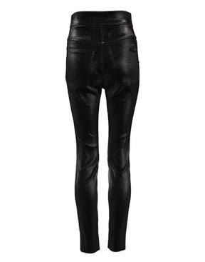 Dolce & Gabbana Schwarze Baumwoll-Stretch-Lurexfäden-Skinny-Hose