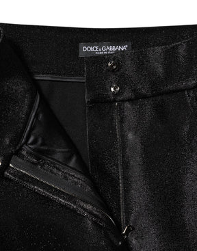 Dolce & Gabbana Schwarze Baumwoll-Stretch-Lurexfäden-Skinny-Hose