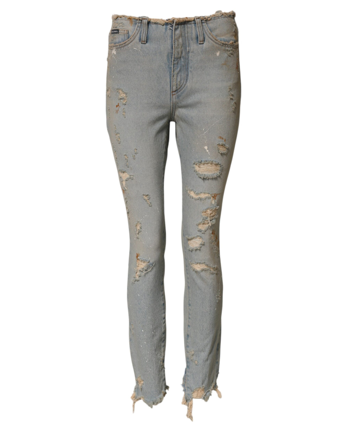 Dolce & Gabbana Hellblaue Skinny Denim Jeans mit hoher Taille