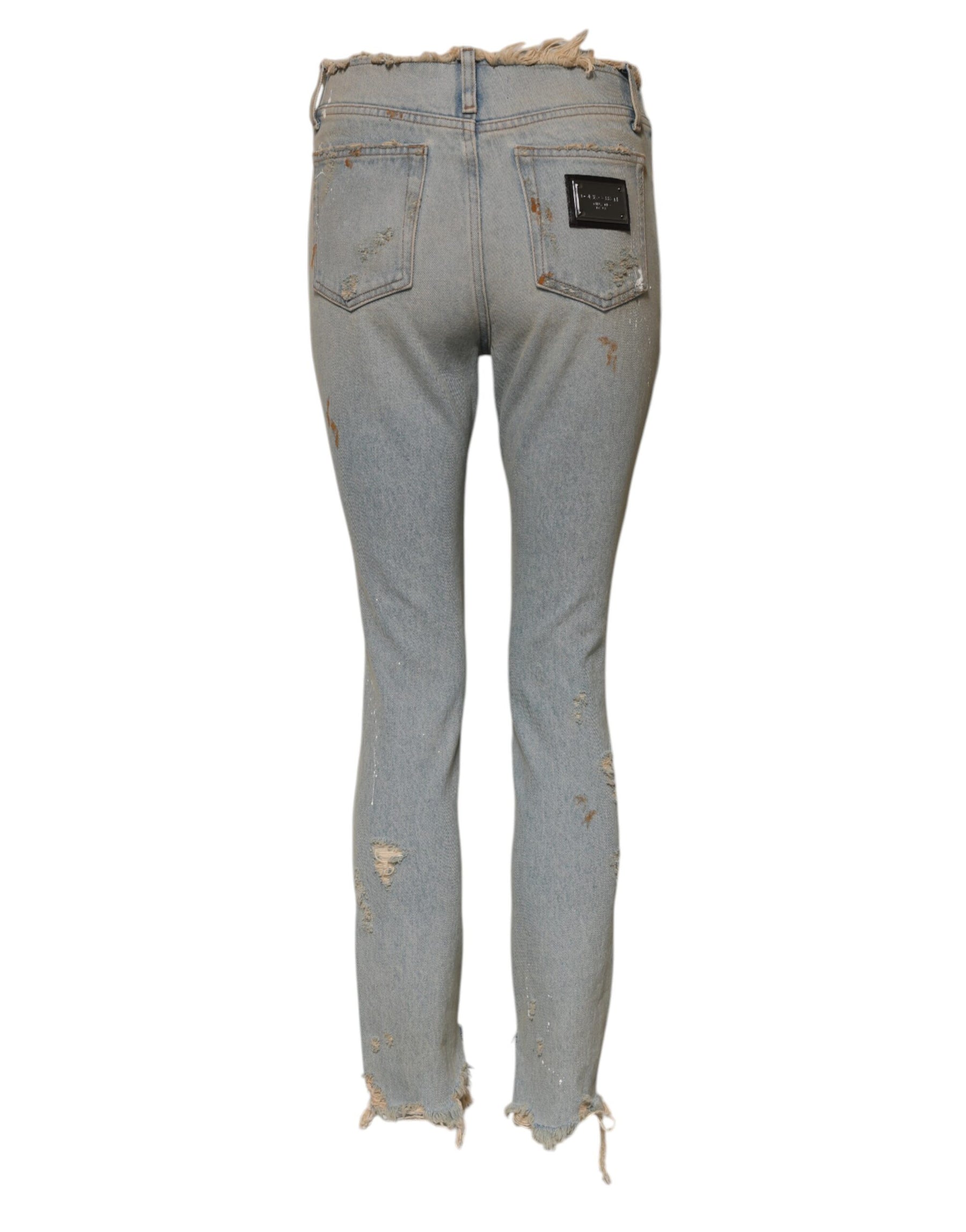 Dolce & Gabbana Hellblaue Skinny Denim Jeans mit hoher Taille