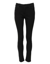 Dolce & Gabbana Schwarze Skinny Denim-Jeans aus Baumwolle mit mittlerer Taille
