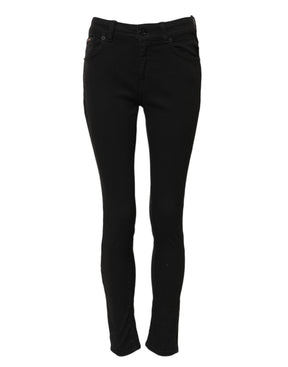 Dolce & Gabbana Schwarze Skinny Denim-Jeans aus Baumwolle mit mittlerer Taille