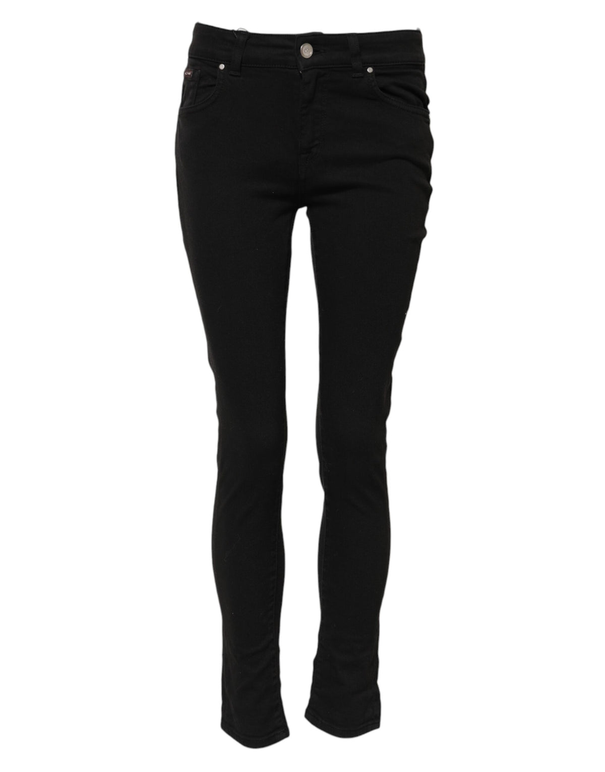 Dolce & Gabbana Schwarze Skinny Denim-Jeans aus Baumwolle mit mittlerer Taille