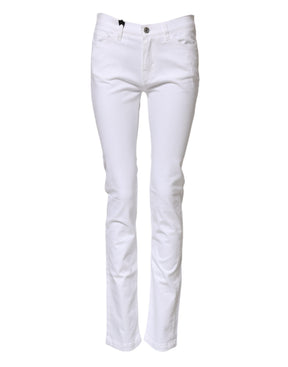 Dolce & Gabbana Weiße GRACE Mid Waisted Skinny Denim Jeans