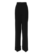 Dolce & Gabbana Schwarze formelle Hose mit hoher Taille aus Wolle