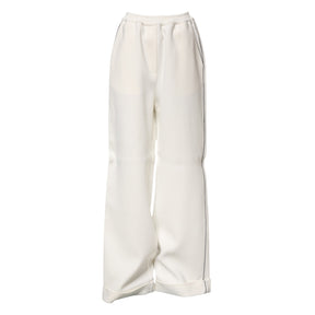 Dolce & Gabbana Weiße Viskose-Hose mit weitem Bein zum Anziehen