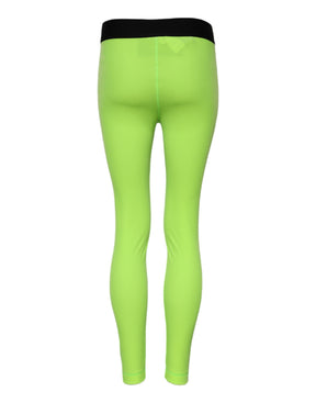 Dolce & Gabbana Grüne Nylon Slim Fit Leggings Hose