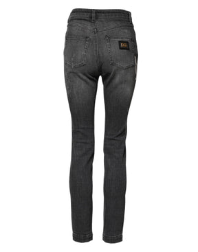 Dolce & Gabbana Dunkelgraue AUDREY Baumwoll-Skinny-Jeans aus Denim