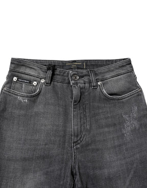 Dolce & Gabbana Dunkelgraue AUDREY Baumwoll-Skinny-Jeans aus Denim