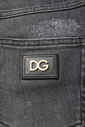 Dolce & Gabbana Dunkelgraue AUDREY Baumwoll-Skinny-Jeans aus Denim
