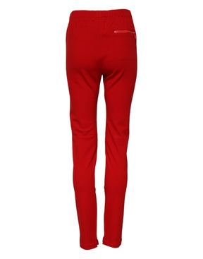 Dolce & Gabbana Rote Slim Fit-Hose mit mittlerer Taille