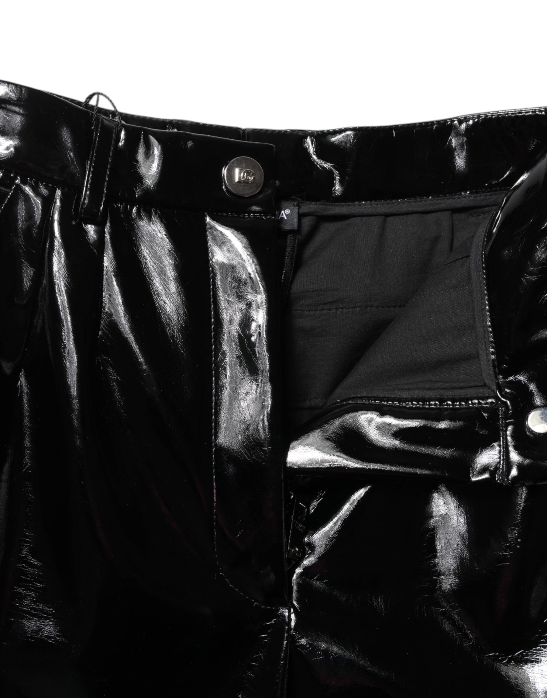 Dolce & Gabbana Schwarze Cargo-Bootcut-Hose mit hoher Taille