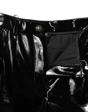 Dolce & Gabbana Schwarze Cargo-Bootcut-Hose mit hoher Taille