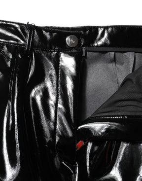 Dolce & Gabbana Schwarze Cargo-Bootcut-Hose mit hoher Taille