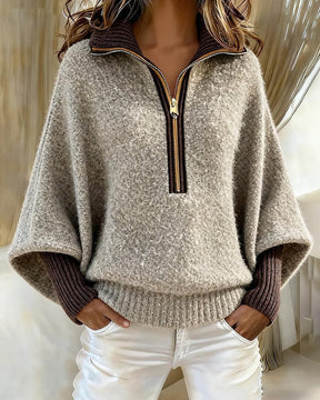 Herbstlicher Casual Long Sleeve Zip Sweater - Warm, Stilvoll & Vielseitig