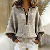 Herbstlicher Casual Long Sleeve Zip Sweater - Warm, Stilvoll & Vielseitig