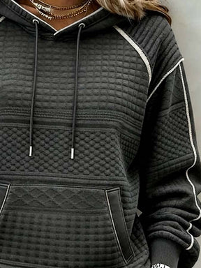 Kuscheliger Damen Winter Hoodie Anthrazit Fleece Pullover