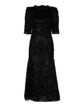 Dolce & Gabbana Schwarzes Metallic-Polyester-Midikleid in A-Linie