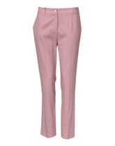 Dolce & Gabbana Rosa Wolle Mid Waist Tapered Pants