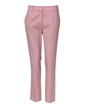 Dolce & Gabbana Rosa Wolle Mid Waist Tapered Pants