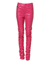 Dolce & Gabbana Rosa Baumwoll-Skinny-Jeans mit hoher Taille