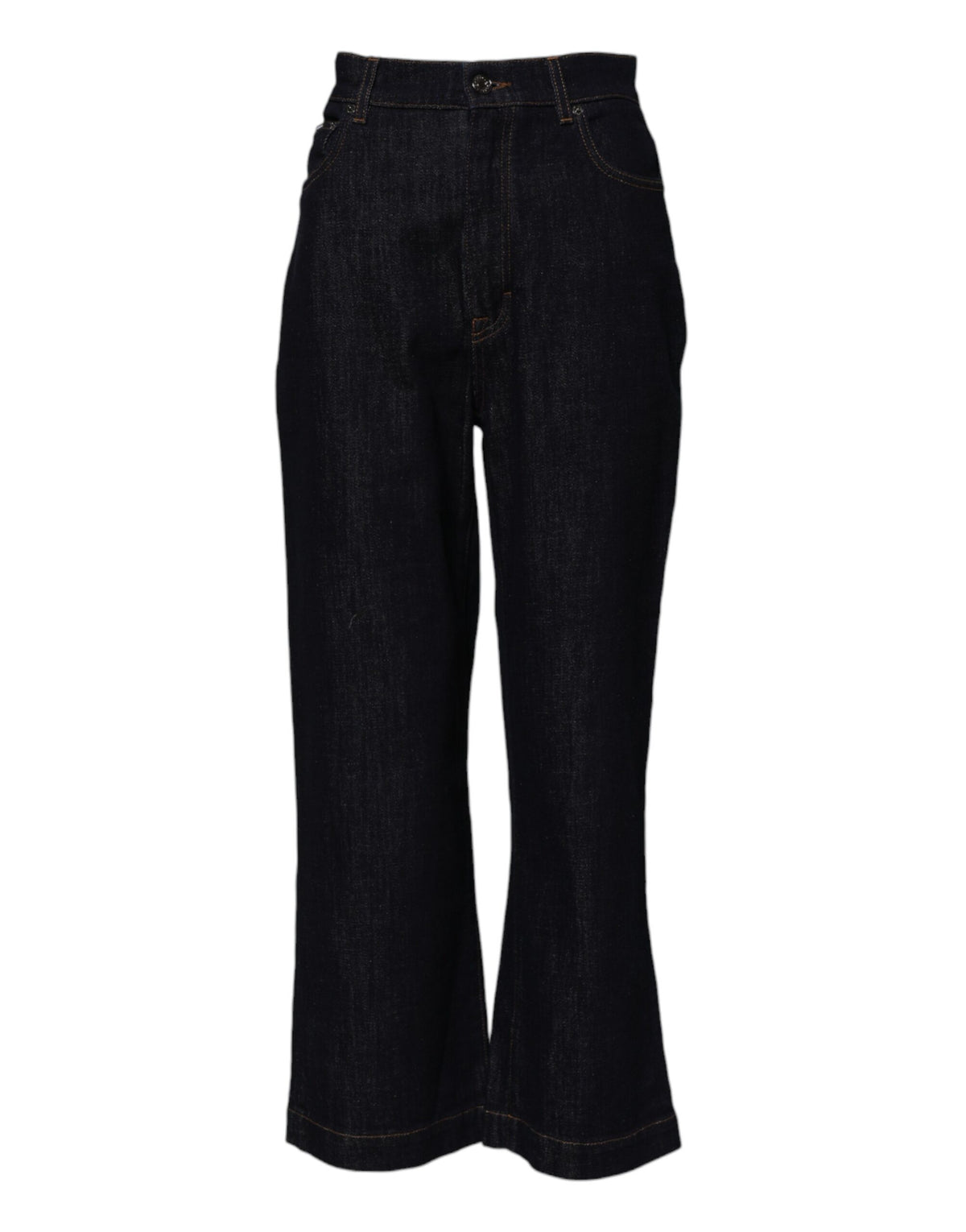 Dolce & Gabbana Blaue Baumwolljeans mit ausgestelltem Bund