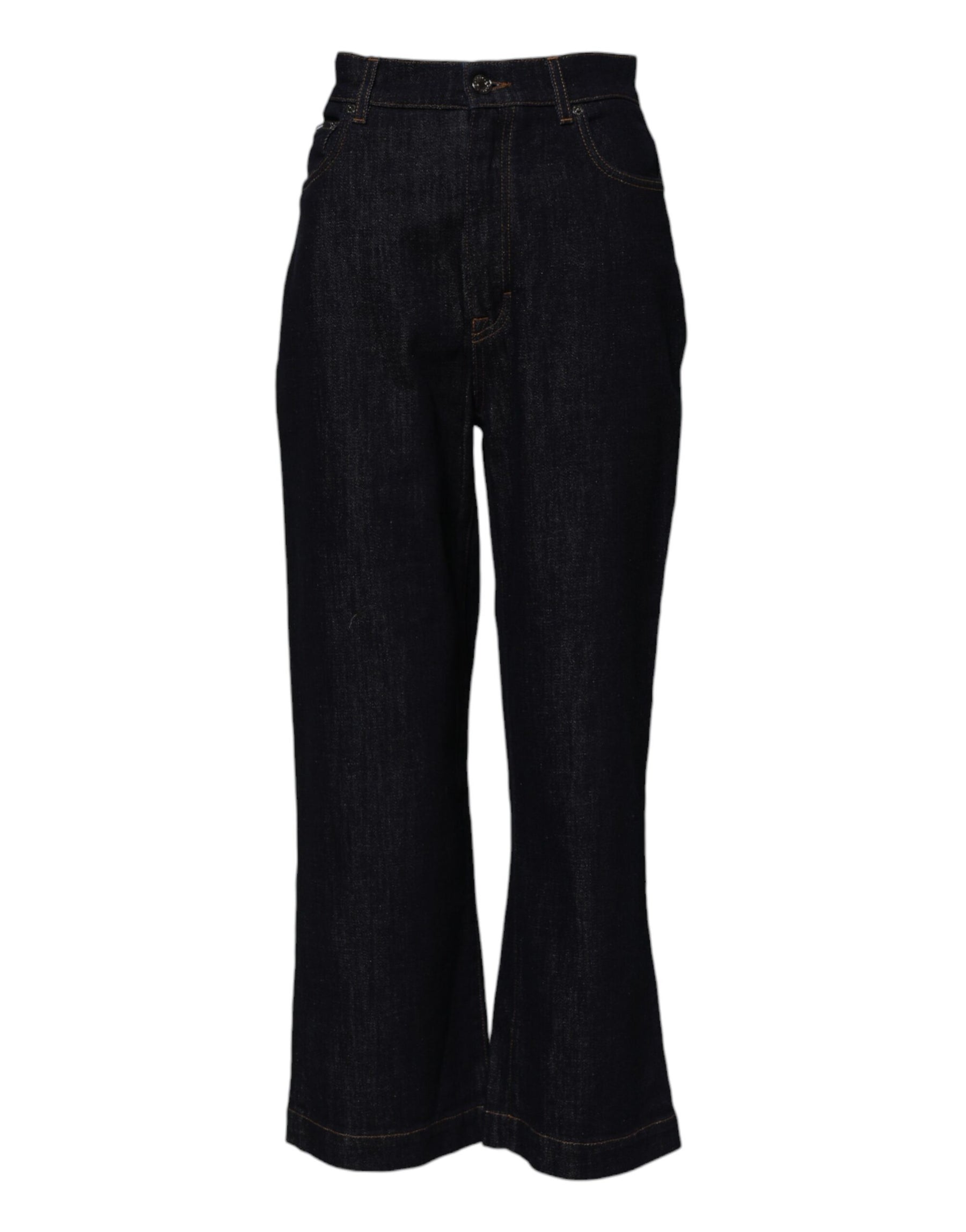 Dolce & Gabbana Blaue Baumwolljeans mit ausgestelltem Bund