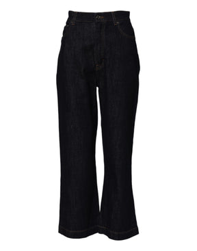 Dolce & Gabbana Blaue Baumwolljeans mit ausgestelltem Bund