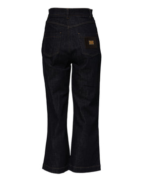 Dolce & Gabbana Blaue Baumwolljeans mit ausgestelltem Bund