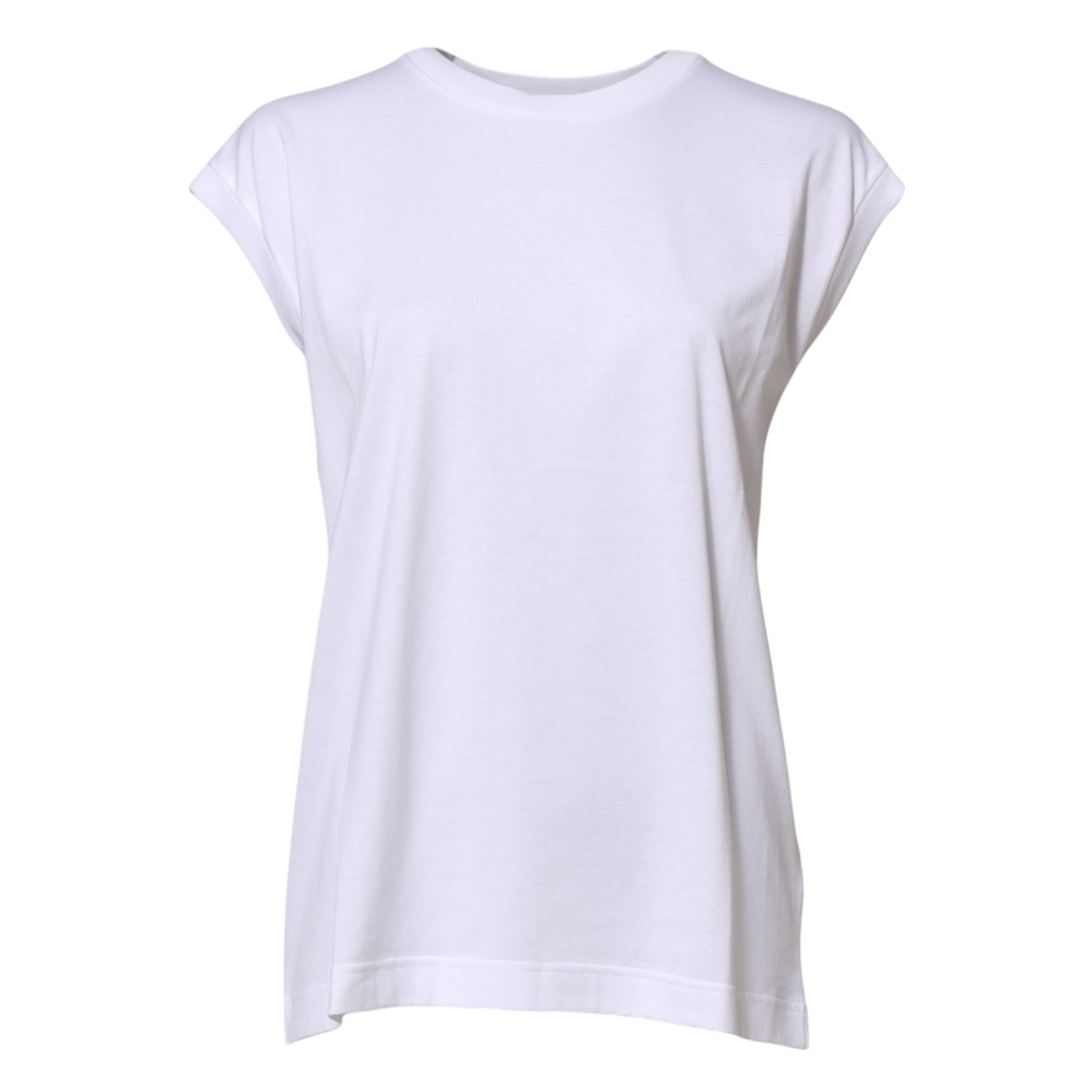 Dolce & Gabbana Weißes ärmelloses Baumwoll-Tank-T-Shirt für Frauen