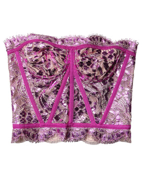 Dolce & Gabbana Rosa Bustier ärmelloses Korsett Bluse Top