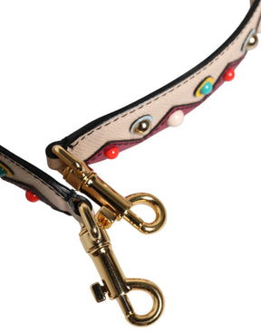 Dolce & Gabbana Beige Rote Lederhandtasche Accessoire Schulterriemen