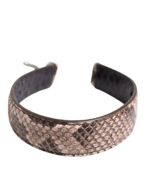 Dolce & Gabbana Braunes Exotenleder Handtasche Accessoire Schulterriemen