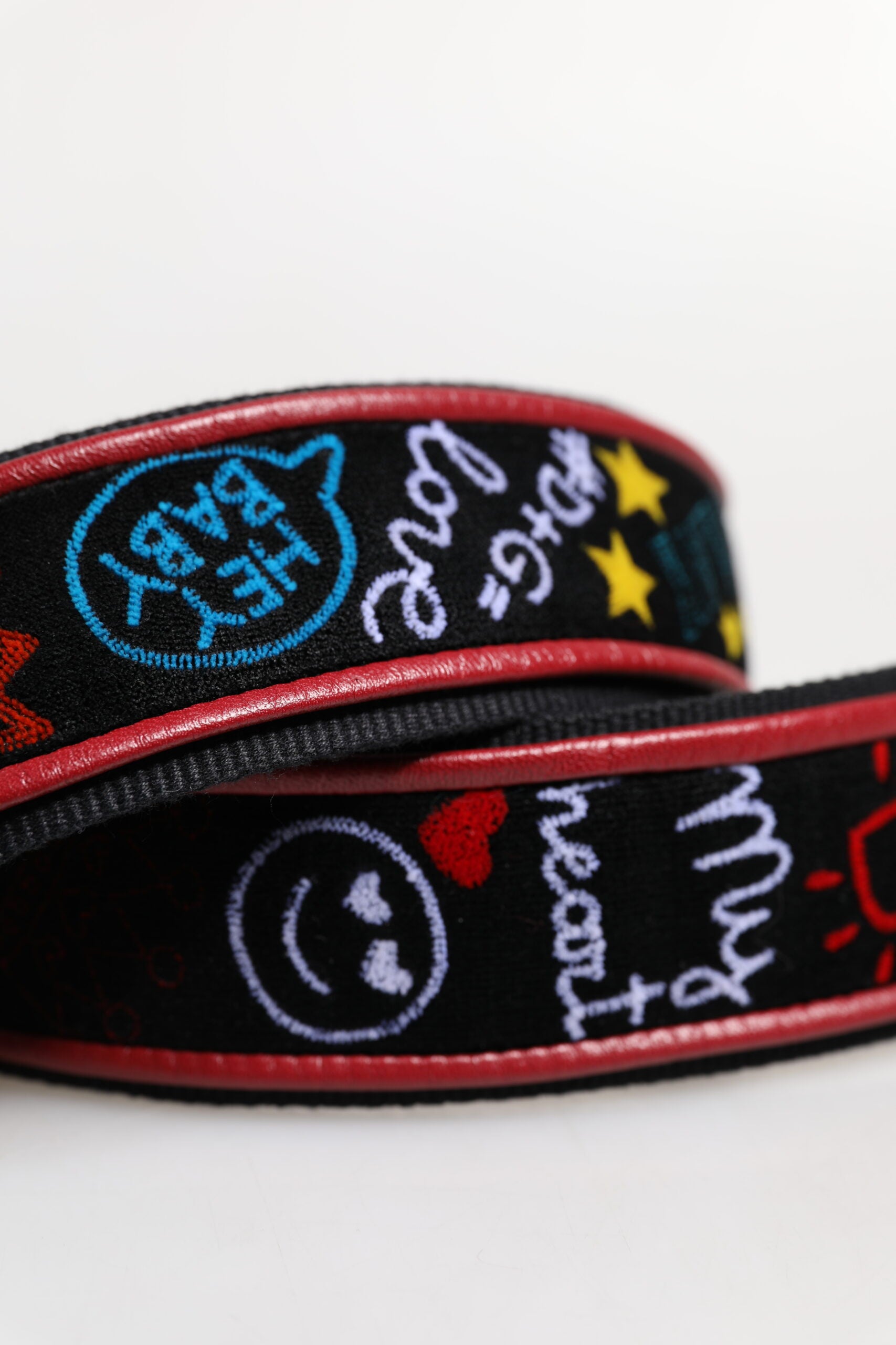 Dolce & Gabbana Schwarz Baumwolle Bedruckte Frauen Tasche Accessoire Schulterriemen