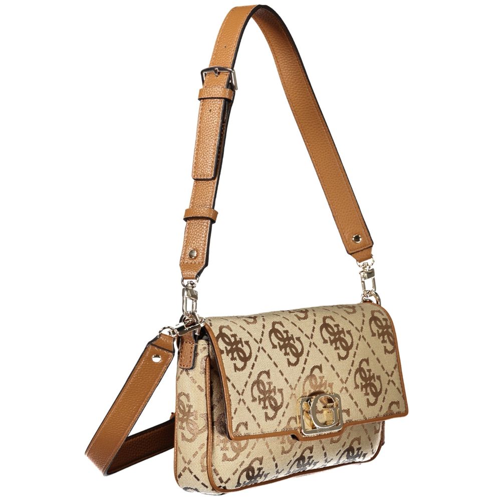 Guess Jeans Beige Polyester Frauen Handtasche