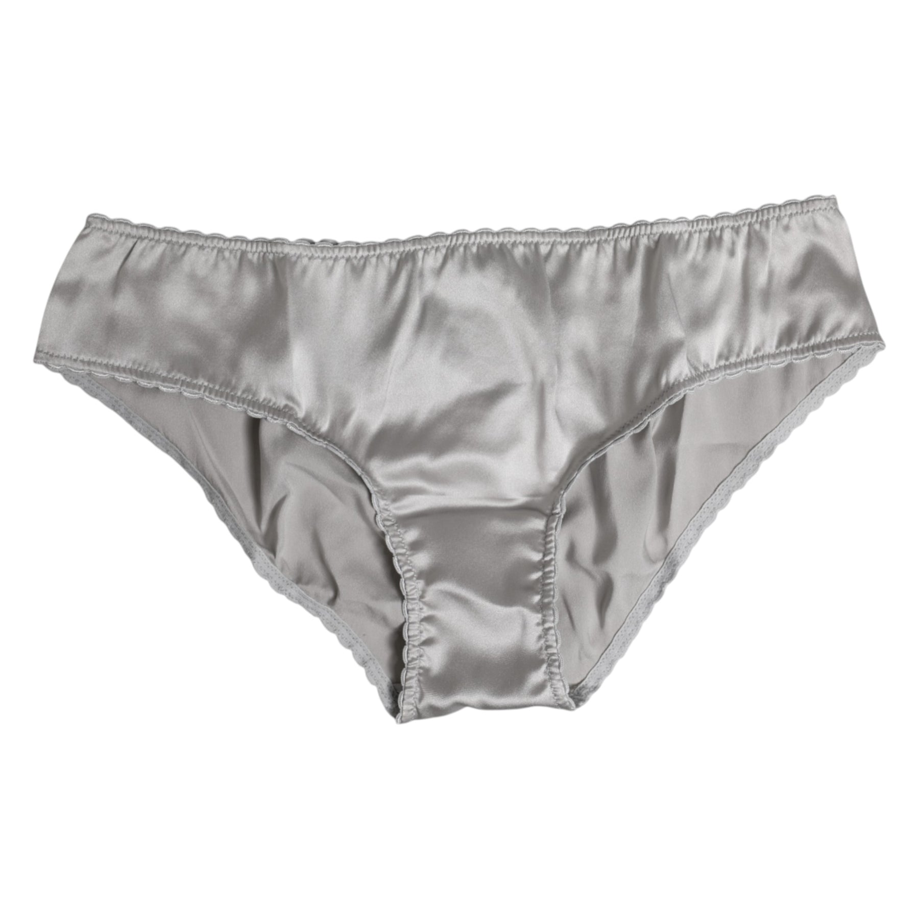 Dolce & Gabbana Graue Seiden-Stretch-Unterteile mit niedriger Taille Panty Unterwäsche