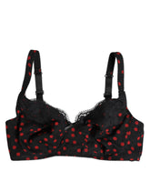 Dolce & Gabbana Schwarz-Rot gepunktet Bügel-Balconette-Unterwäsche
