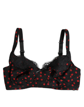 Dolce & Gabbana Schwarz-Rot gepunktet Bügel-Balconette-Unterwäsche
