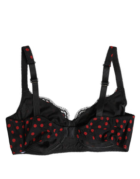 Dolce & Gabbana Schwarz-Rot gepunktet Bügel-Balconette-Unterwäsche