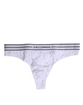 Dolce & Gabbana Weißes Nylon Floral Lace Bottom Panty Unterwäsche