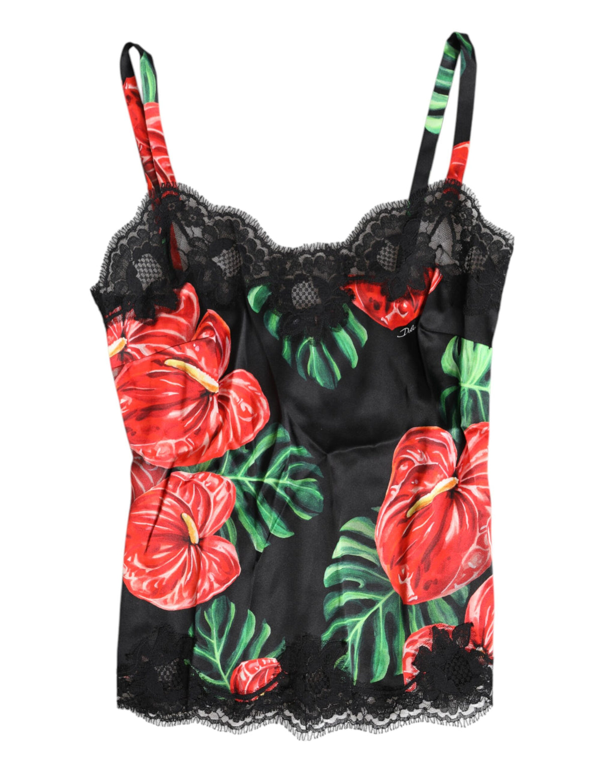 Dolce & Gabbana Multicolor Floral Silk Tank Lingerie Unterwäsche