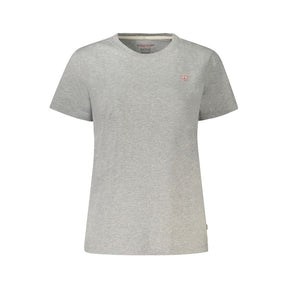 Guess Jeans Graues Baumwoll-T-Shirt für Frauen